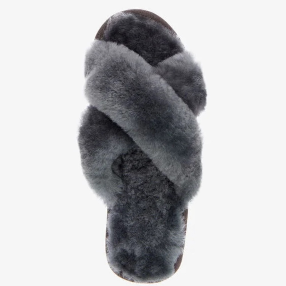 Emu Australia Mayberry Charcoal Fur Slippers